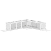PawHut 98" Cat Tunnel Outdoor with Combinable Design, Doors - White-Linkable design allows endless options with four entrances to connect the tubes
