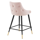 Modway Adorn Performance Velvet Counter Stool - Pink-Dense Foam Padding