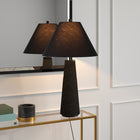Hudson&Canal - Lampe de table monochrome Ingalls de 71 cm de haut avec abat-jour en tissu, - Noir mat/noir-Comprend un cordon de 6 pieds avec interrupteur à prise rotative