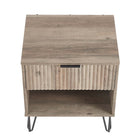 Manhattan Comfort DUMBO 20.07" Modern 1-Drawer Nightstand - Rustic Grey-30 Day Limited Manufacturer's Warranty