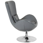 Flash Furniture Egg Series Grey Leather Side Reception Chair-Grey LeatherSoft Upholstery