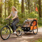 Aosom - Remorque vélo double pour enfants, bébés, tout-petits, capacité de 80 lb avec cadre en acier - orange-Cadre en acier durable pour une structure solide et sécurisée, avec un connecteur en acier pour la roue arrière de votre vélo 