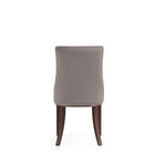 Manhattan Comfort Shubert 19.25" Modern Faux Leather and Velvet Upholstered Dining Chairs - Light Grey - Set of 2-22.75" L x 23" W x 37.25" H