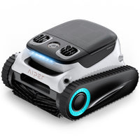 Aiper - Robot nettoyeur de piscine sans fil Scuba N1 Pro pour piscines creusées jusqu'à 2150 pi²-Le système avancé de filtration des particules fonctionne en tandem avec les quatre moteurs sans balais, dédiant davantage de puissance au nettoyage et à la filtration. L'appareil peut ainsi ramasser et stocker des débris aussi petits que 3 microns dans son grand bac à débris de 5 litres. Un nettoyage haut de gamme pour le fond, les parois et la ligne d'eau de votre piscine, tout-en-un : le Scuba N1 Pro