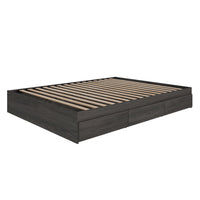 Nexera 3-Drawer Storage Bed Frame - Full Size - Bark Grey-3 drawers mounted on metal slides that can be installed on the left or the right side of the bed, at your convenience
