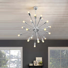 Modway Volley Pendant Chandelier - Silver-Chrome Plated Metal