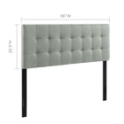 Modway Emily Upholstered Fabric Full Headboard - Grey-Fits full size beds