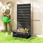 Outsunny Raised Garden Bed with Trellis with Self Draining Gap - 28" x 15" x 59"-Raised garden bed with outdoor-ready powder coated aluminium frame
