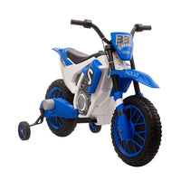 Aosom 12V Kids Electric Ride-On Dirt Bike - Blue-Rechargeable 12V battery provides up to 45 minutes of playtime on electric Ride-On bike 