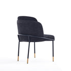 Manhattan Comfort - Lot de 2 chaises de salle à manger modernes Flor 22,83 po en tissu sergé noir-Capacité de poids : 136 kg Hauteur d’assise : 47,5 cm