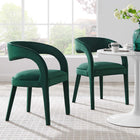 Modway Pinnacle Performance Velvet Dining Chair - Green - 2 Pack-Non-Marking Foot Pins