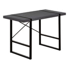 Monarch Specialties 7660 48" 48" Computer Desk - Modern Grey/Black Metal-Industrial-inspired computer desk with a thick-panel desktop in a modern grey finish