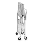 Luxor - Chariot pliant en fil d’acier à 2 tablettes - hauteur 39 -5" - capacité 350 lb - argent-Chariot roulant muni de roulettes pivotantes de 4" en caoutchouc thermoplastique (TPR), dont deux avec freins de blocage