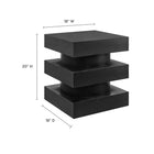 Modway Perpetuate Totem End Table - Black-Stacked Design