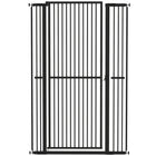 PawHut 59" Extra Tall Cat Gate, 30"-41" Pet Gate - Black-59" (150cm) height prevents most cats from jumping over