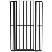 PawHut 59" Extra Tall Cat Gate, 30"-41" Pet Gate - Black-59" (150cm) height prevents most cats from jumping over