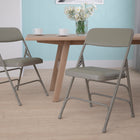 Flash Furniture HERCULES Series Curved Triple Braced & Double-Hinged Vinyl Metal Folding Chair - Grey-Riveted Steel Components