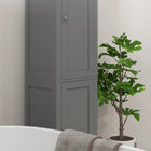 Kleankin Tall Bathroom Storage Cabinet with Adjustable Shelves - Grey-Colour: Grey