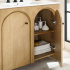Modway Appia 36" Bathroom Vanity - Oak/White-White Ceramic Sink Basin