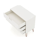 Manhattan Comfort - Rockefeller commode 3 tiroirs style milieu du siècle 35,24" - blanc - lot de 2-Parfait pour le rangement ou l’exposition d’objets Kit anti-basculement inclus