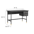 Modway Nexus 47" Office Desk - Black Charcoal-Particleboard and Wood Grain Laminate