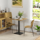 HOMCOM - Table à manger carrée avec base en acier pour cuisine - brun-Taille pour deux personnes, idéale pour les cuisines et salles à manger de petite taille 