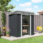 Outsunny 6' x 4' Outdoor Storage Shed - Charcoal Grey-Sloped roof prevents water build-up
