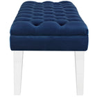 Modway Valet Performance Velvet Bench - Navy-Clear Acrylic Legs