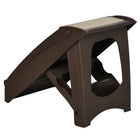 PawHut 4-Level Portable Foldable Dog Stairs - Dark Brown-Self-adhesive non-slip mats on each step, non-removable 