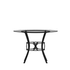 Flash Furniture - Table à manger Carlisle en verre ronde de 42 po avec cadre en métal noir-Finition du cadre enduit de poudre noire