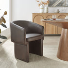 Modway Verity Barrel Back Vegan Leather Dining Chair - Espresso-Sloped Armrests