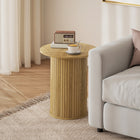 HOMCOM Round Side Table - Oak-Thick tabletop and steel frame support up to 110 lb for stability