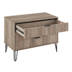 Manhattan Comfort DUMBO Modern 2-Drawer Nightstand and 3-Drawer Dresser Set - Rustic Grey-Snap It Assembly! Includes High Quality Internal Click Grooves for a Simple Assembly, No Tools Required!