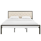 Modway Mia Fabric King Bed - Brown Beige-Weight Capacity: 1200 lb