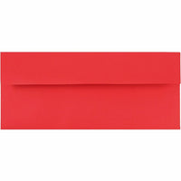 JAM Paper #10 Business Envelopes, 4 1/8 x 9.5, Brite Hue Red Recycled, 1000 Pack (67161B)-Christmas red
