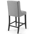 Modway Baron Upholstered Fabric Counter Stool - Light Gray-Non-Marking Foot Caps