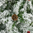 HOMCOM 9' Snow-Flocked Pencil Artificial Christmas Tree with Auto Open - Green-Flame-retardant branches are unlikely to catch fire 