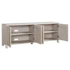 Hudson&Canal - Meuble TV Chabot pour téléviseurs jusqu'à 75" - Blanc aulne-Nettoyer avec un chiffon doux et sec, sans produits chimiques agressifs ni produits de nettoyage abrasifs
