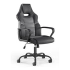 Emerge Vector Luxura Faux Leather Gaming Chair - Black/Grey-Black and grey gaming chair