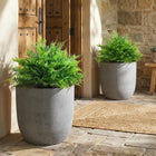 HOMCOM 23.6" Artificial UV-Resistant Boston Ferns - Green-Versatile plastic-aluminum spikes allow staking in soil or placement in pots 