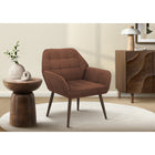 Monarch Specialties - Chaise d'Appoint Contemporain Rembourré 31"H, Pieds en Métal Couleur Noyer - Tissu Rouille-Conçu avec un cadre solide en bois d'ingénierie et des pieds en métal couleur noyer, ce fauteuil haut de 29 pouces offre une construction robuste et des performances durables pour un usage quotidien.