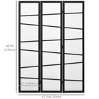 HOMCOM 3 Panel Freestanding Room Divider - White-With six metal hinges, the folding design allows for easy setup and provides a space-saving storage solution 
