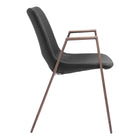 Zuo Desi Dining Chair - Black/Walnut - Set of 2-3 year limited warranty
