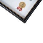 St. James Document/Certificate Frame - For 8.5" x 11" Letter Size Documents - Black with Gold Trim - 6 Pack-Clear glass front protects documents while ensuring visibility