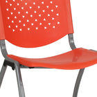 Flash Furniture HERCULES Series Plastic Stack Chair with Titanium Frame - Orange-Ergonomically Contoured Design