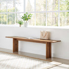Modway Amistad 72" Wood Bench - Walnut-Adjustable Non-Marking Foot Pads