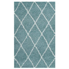 Modway - Toryn Réseau en losange Tapis 5 pi l x 8 pi L Shag Area - Bleu aqua et ivoire-Tapis Diamond Trellis Area Shag