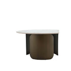 Manhattan Comfort Monica Modern Glam Coffee and End Table - Gold - Set of 2-Home Assembly Required. All Hardware Included