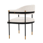 Manhattan Comfort Lia 24.8" Modern Chenille Upholstered Dining Armchair - Cream-Commercial Grade Tested with Weight Capacity of 330 lb