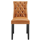 Modway Duchess Button Tufted Vegan Leather Dining Chair - Tan-Assembly Required